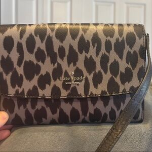 Kate Spade Black and Gray Leopard Print Crossbody